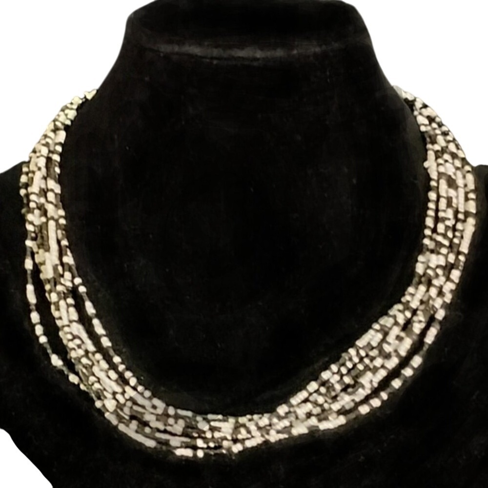 Beaded Necklace Multi Strand Seed Bead SKUJ064